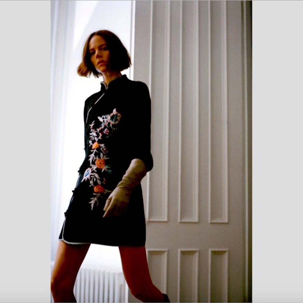 Zara embroidered dress